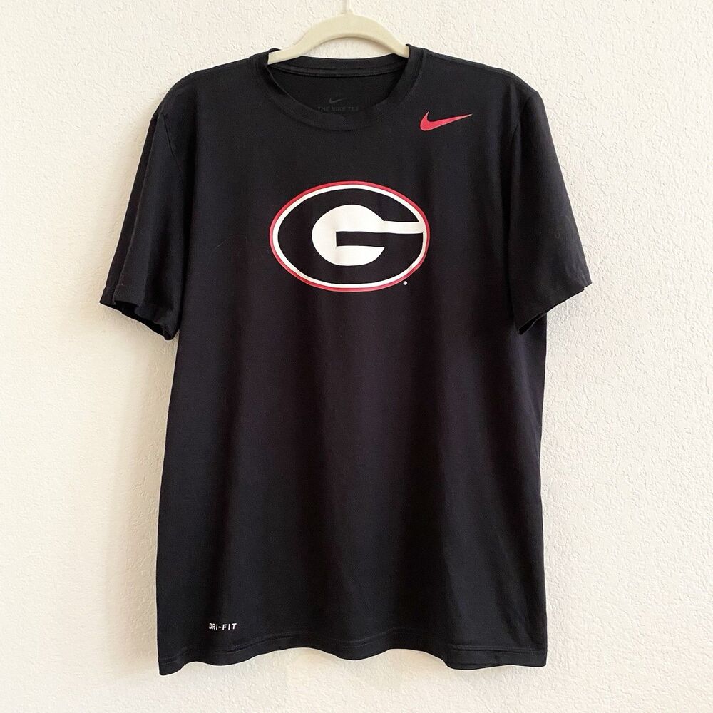 Nike Dri-Fit NCAA Georgia Bulldogs Women's Crop T Shirt Large 100% Polyester